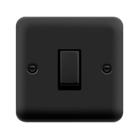 Click Deco Plus DPMB411BK 10AX Ingot 1-Gang 2-Way Plate Switch - Matt Black (Black)