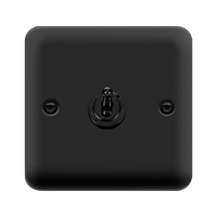Click Deco Plus DPMB421 10AX 1-Gang 2-Way Toggle Plate Switch - Matt Black