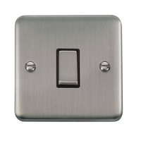 Click Deco Plus DPSS411BK 10AX Ingot 1-Gang 2-Way Plate Switch - Stainless Steel (Black)