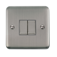Click Deco Plus DPSS412GY 10AX Ingot 2-Gang 2-Way Plate Switch - Stainless Steel (Grey)