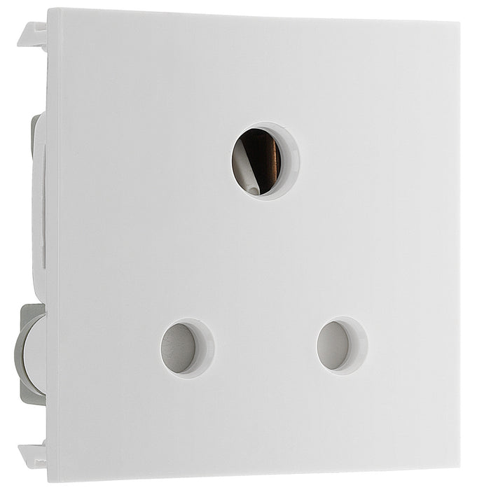 BG EM5ASW Euro Module 5A Round Pin Unswitched Socket - White - westbasedirect.com