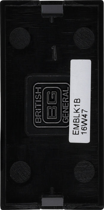 BG EMBLK1B Euro Module Blank Plate (1pcs) - Black - westbasedirect.com