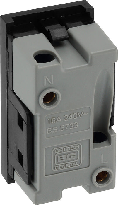 BG EMEUSB Euro Module 16A 2 Pin Unswitched Socket - Black - westbasedirect.com
