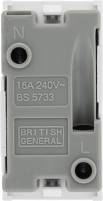 BG EMEUSW Euro Module 16A 2 Pin Unswitched Socket - White - westbasedirect.com