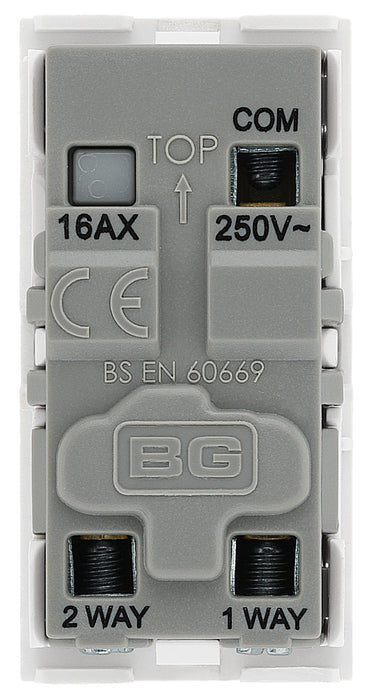 BG EMSW12KYW Euro Module 20AX 2-Way Key Switch - White - westbasedirect.com