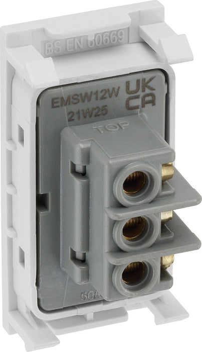 BG EMSW12W Euro Module 20AX 2-Way Switch - White - westbasedirect.com