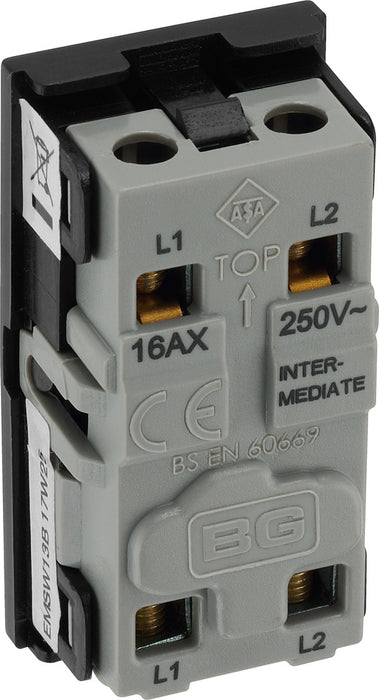 BG EMSW13B Euro Module 10AX Intermediate Switch - Black - westbasedirect.com