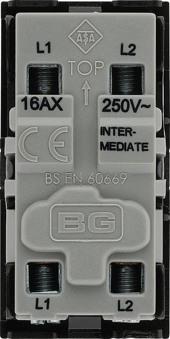 BG EMSW13B Euro Module 10AX Intermediate Switch - Black - westbasedirect.com