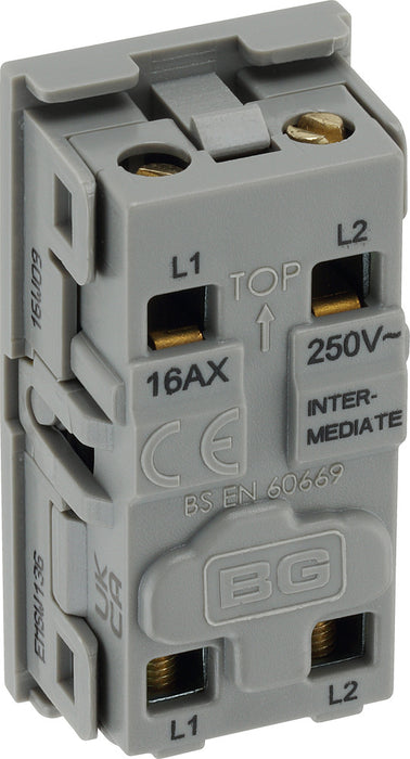 BG EMSW13G Euro Module 10AX Intermediate Switch - Grey - westbasedirect.com
