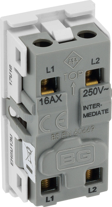 BG EMSW13W Euro Module 10AX Intermediate Switch - White - westbasedirect.com