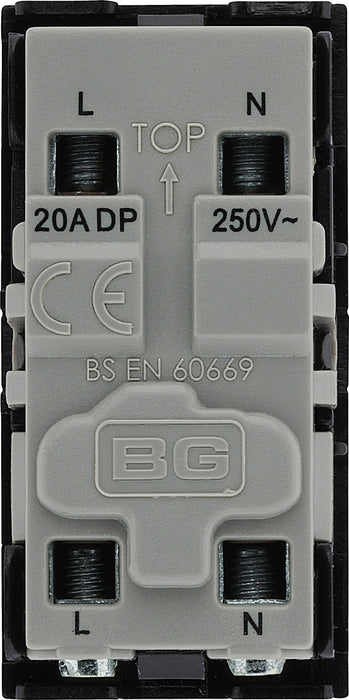 BG EMSW30B Euro Module 20A DP Switch - Black - westbasedirect.com