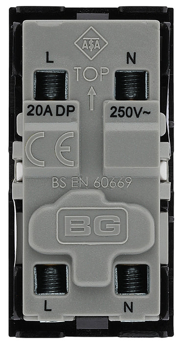 BG EMSW30KYB Euro Module 20A DP Key Switch - Black - westbasedirect.com