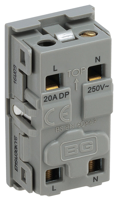 BG EMSW30KYG Euro Module 20A DP Key Switch - Grey - westbasedirect.com