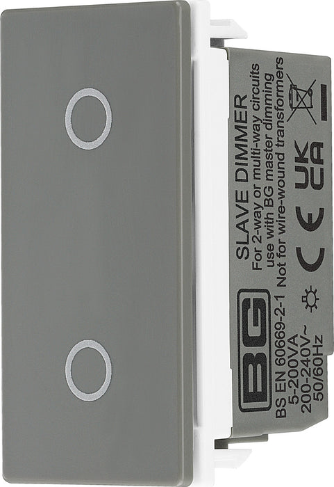 BG EMTDSG Euro Module Slave Touch LED Dimmer - Grey - westbasedirect.com