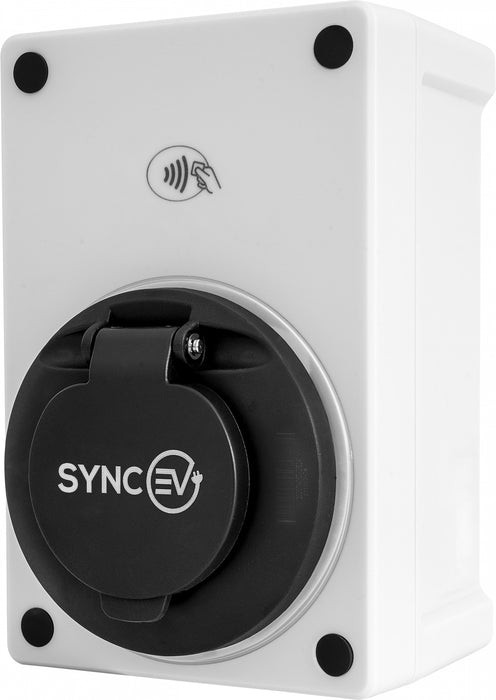 SyncEV Compact Car Charger 7.4kW Type 2 Socketed GSM/WiFi - White - westbasedirect.com