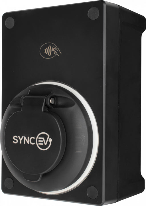 SyncEV Compact Car Charger 7.4kW Type 2 Socketed GSM/WiFi - Black - westbasedirect.com
