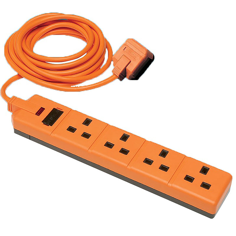 Masterplug EXS1344O 4 Socket 4m 13A Heavy Duty Extension Lead Orange ...