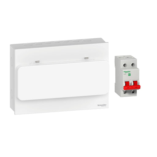 Schneider EZ9E12MCCU Easy9 Compact 10 Usable Way Metal Consumer Unit with 100A Main Switch - westbasedirect.com