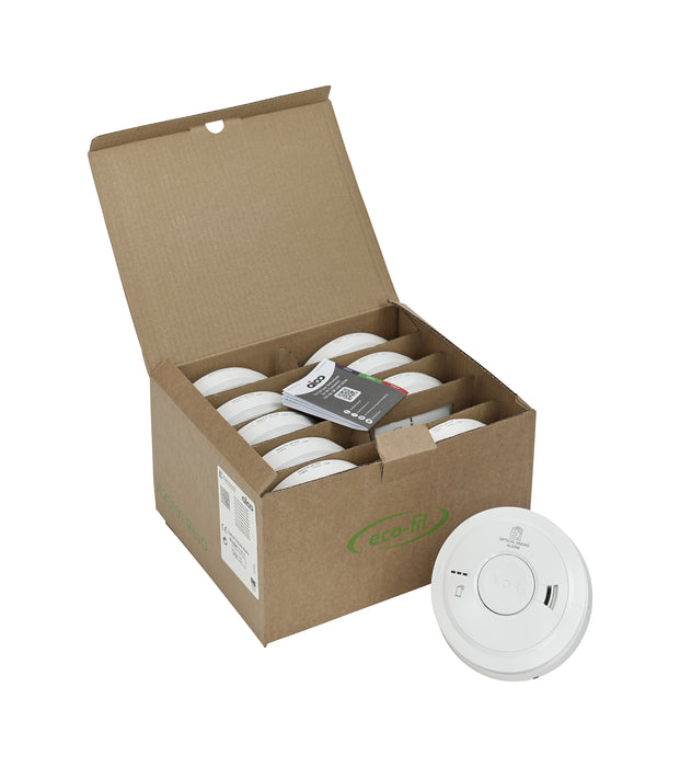 Aico EI3016EF Mains Power Eco-fit Optical Smoke Alarm with Audio/ Smart Link & 10yr+ Lithium cells (10 pack) - westbasedirect.com