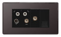 BG FBN69 Flatplate Screwless Quadplex TV FM SAT (x2) - Black Nickel - westbasedirect.com