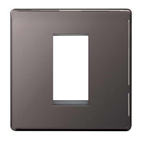 BG FBNEMS1 Flatplate Screwless Single Euro Module Faceplate - Black Nickel