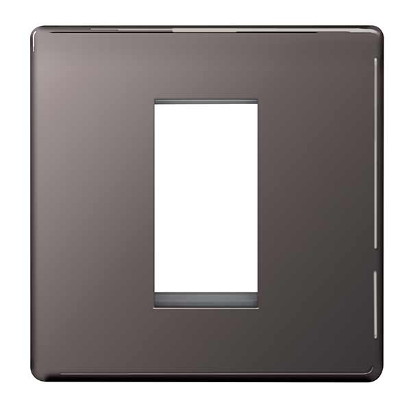 FBNEMS1 Flatplate Screwless Single Euro Module Faceplate Nickel