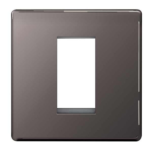 BG FBNEMS1 Flatplate Screwless Single Euro Module Faceplate - Black Nickel - westbasedirect.com