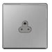 BG FBS28G Flatplate Screwless Unswitched Round Pin Socket 2A - Grey Insert - Brushed Steel - westbasedirect.com