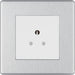 BG FBS28W Flatplate Screwless Unswitched Round Pin Socket 2A - White Insert - Brushed Steel - westbasedirect.com