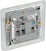 BG FBS29W Flatplate Screwless Unswitched Round Pin Socket 5A - White Insert - Brushed Steel - westbasedirect.com