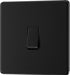 BG FFB12 Flatplate Screwless Single Light Switch 10A - Matt Black (5 Pack) - westbasedirect.com
