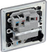 BG FFB50 Flatplate Screwless Switched Spur 13A - Matt Black (5 Pack) - westbasedirect.com