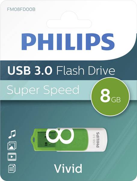 Philips USB 3.0 8GB Vivid Edition Green - westbasedirect.com