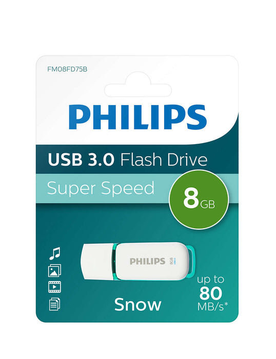 Philips USB 3.0 8GB Snow Edition Green - westbasedirect.com