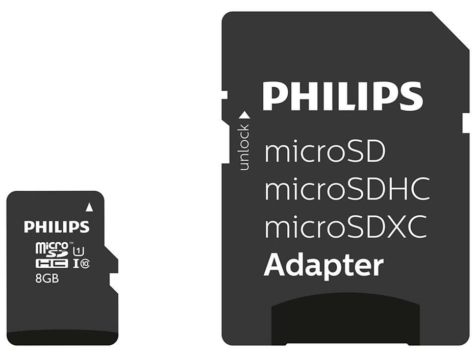 Philips Micro SDHC Card 8GB Class 10 UHS-I U1 incl. Adapter - westbasedirect.com