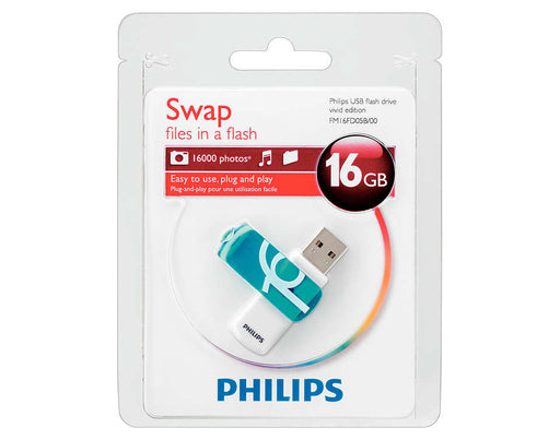 Philips USB 2.0 16GB Vivid Edition Blue - westbasedirect.com