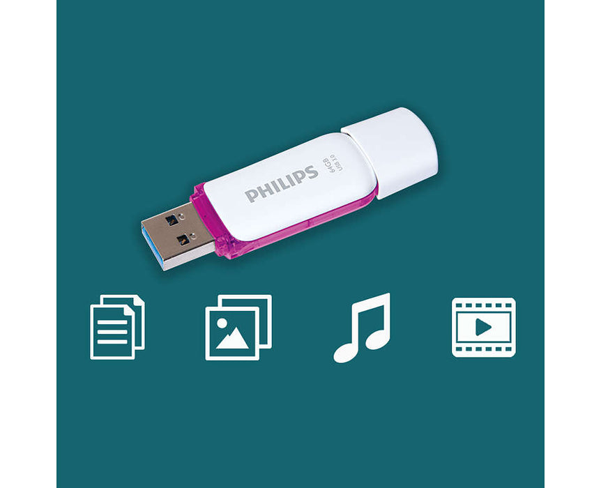 Philips USB 3.0 64GB Snow Edition Purple - westbasedirect.com