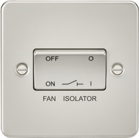 Knightsbridge FP1100PL Flat Plate 10AX 3 Pole Fan Isolator Switch - Pearl