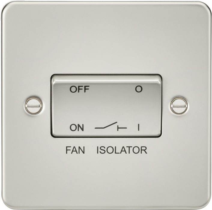 Knightsbridge FP1100PL Flat Plate 10AX 3 Pole Fan Isolator Switch - Pearl - westbasedirect.com