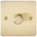 Knightsbridge FP2181BB Flat Plate 1G 2 Way 10-200W (5-150W LED) Trailing Edge Dimmer - Brushed Brass - westbasedirect.com