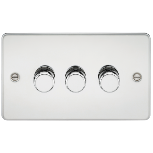 Knightsbridge FP2183PC Flat Plate 3G 2 Way 10-200W (5-150W LED) Trailing Edge Dimmer - Polished Chrome - westbasedirect.com