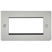 Knightsbridge FP4GBC Flat Plate 4G Modular Faceplate - Brushed Chrome - westbasedirect.com