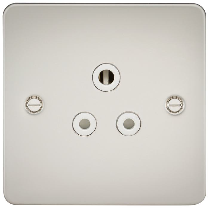 Knightsbridge FP5APLW Flat Plate 5A Unswitched Socket - Pearl + White Insert - westbasedirect.com