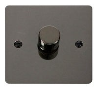 Click Define FPBN140 Flat Plate 1-Gang 2-Way 400W Dimmer Switch - Black Nickel