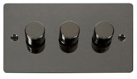 Click Define FPBN153 Flat Plate 3-Gang 2-Way 400W Dimmer Switch - Black Nickel