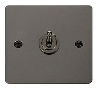 Click Define FPBN421 Flat Plate 10AX 1-Gang 2-Way Toggle Plate Switch - Black Nickel