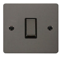 Click Define FPBN425BK Flat Plate 10AX Ingot 1-Gang Intermediate Plate Switch - Black Nickel (Black)