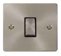 Click Define FPBS425BK Flat Plate 10AX Ingot 1-Gang Intermediate Plate Switch - Brushed Stainless (Black)