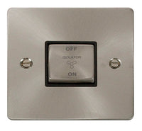 Click Define FPBS520BK Flat Plate 10A Ingot 3 Pole Fan Isolation Plate Switch - Brushed Stainless (Black)