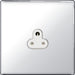 BG FPC28W Flatplate Screwless Unswitched Round Pin Socket 2A - White Insert - Polished Chrome - westbasedirect.com
